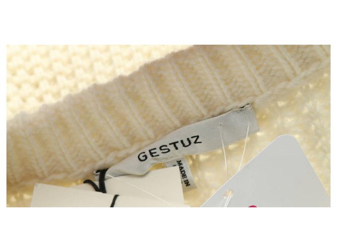 Gestuz Strickjacke Weiß Wolle Mischung Größe L - Ansicht 3