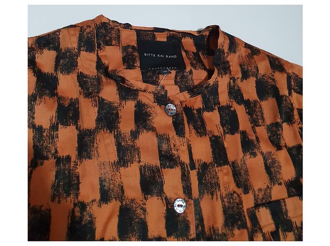 Tunica camicia lunga Bitte Kai Rand nero arancione cotone Multicolore - vista 2
