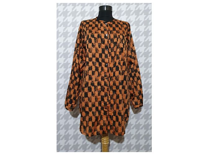 Tunica camicia lunga Bitte Kai Rand nero arancione cotone Multicolore - vista 3