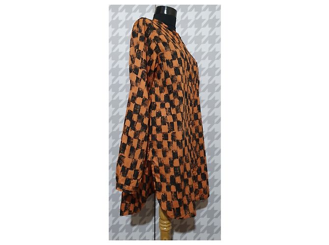 Tunica camicia lunga Bitte Kai Rand nero arancione cotone Multicolore - vista 4