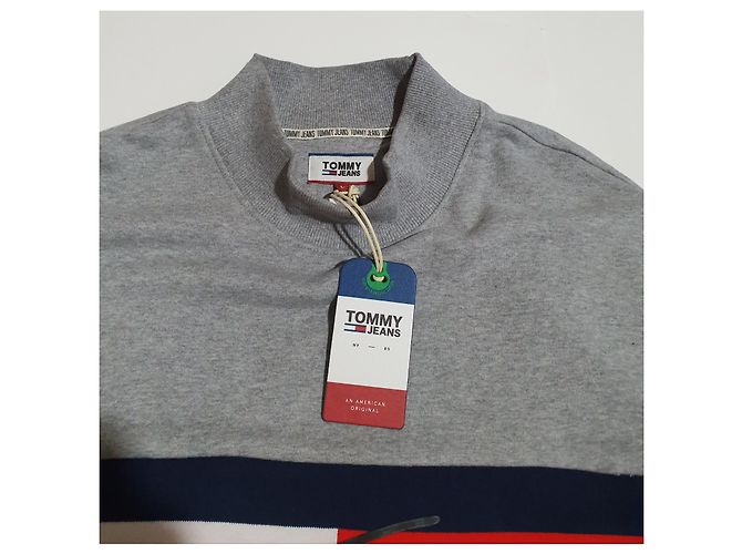 Tommy Hilfiger Tommy Jeans Sweatshirt grau mit Logo Baumwolle Gr L Mehrfarben - Ansicht 3