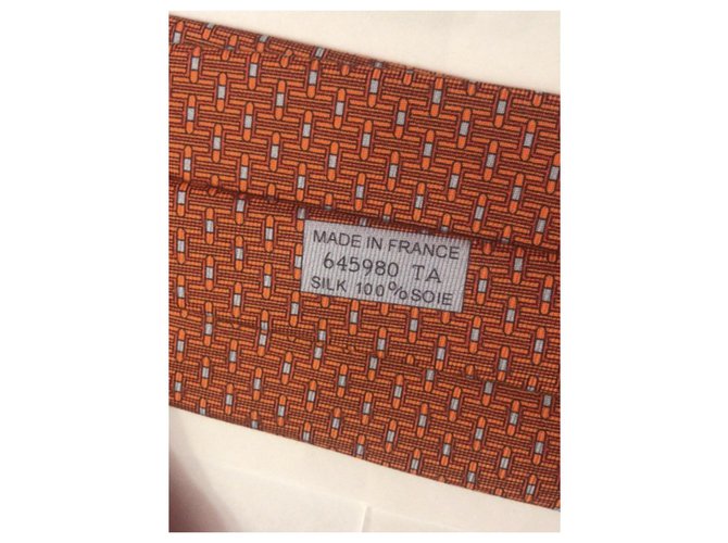 Cravate Hermès Orange - vue 3