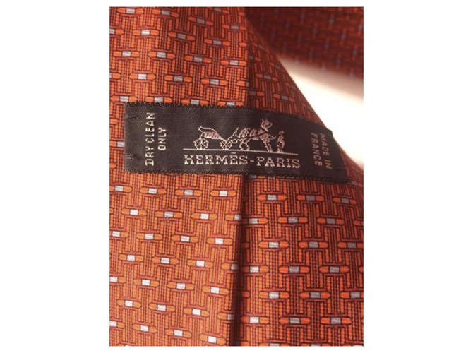 Cravate Hermès Orange - vue 4