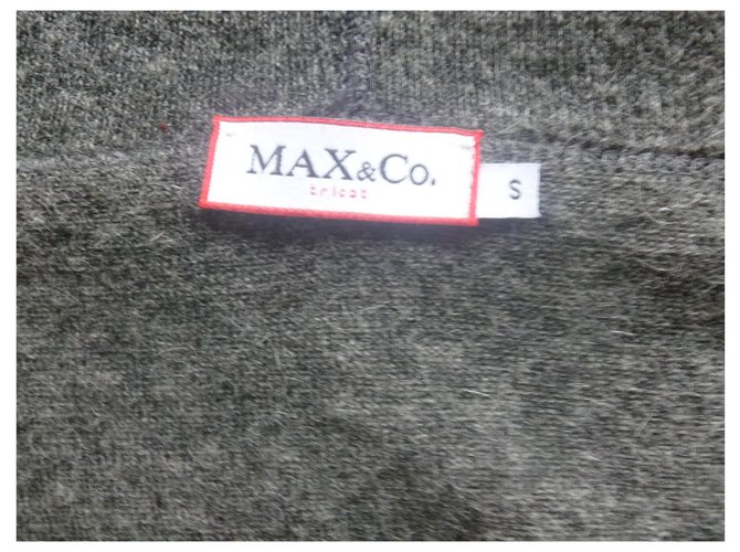 Max & Co Kapuzenpullover aus Wolle und Alpaka-Mischung Weiß Anthrazitgrau - Ansicht 4