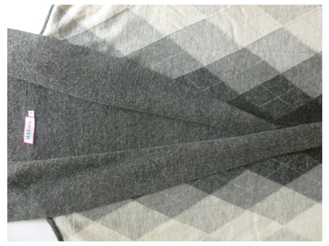 Max & Co Kapuzenpullover aus Wolle und Alpaka-Mischung Weiß Anthrazitgrau - Ansicht 5