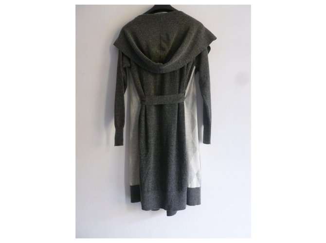 Max & Co Kapuzenpullover aus Wolle und Alpaka-Mischung Weiß Anthrazitgrau - Ansicht 6
