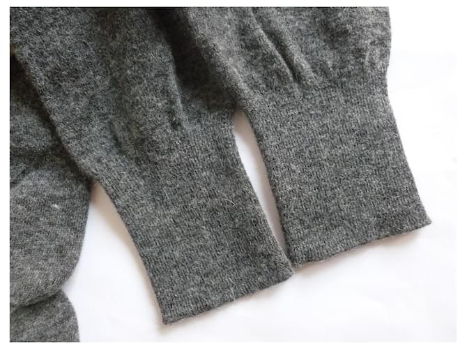 Max & Co Kapuzenpullover aus Wolle und Alpaka-Mischung Weiß Anthrazitgrau - Ansicht 9
