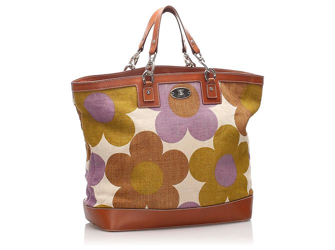 Céline Celine Brown Floral Canvas Einkaufstasche - Ansicht 2