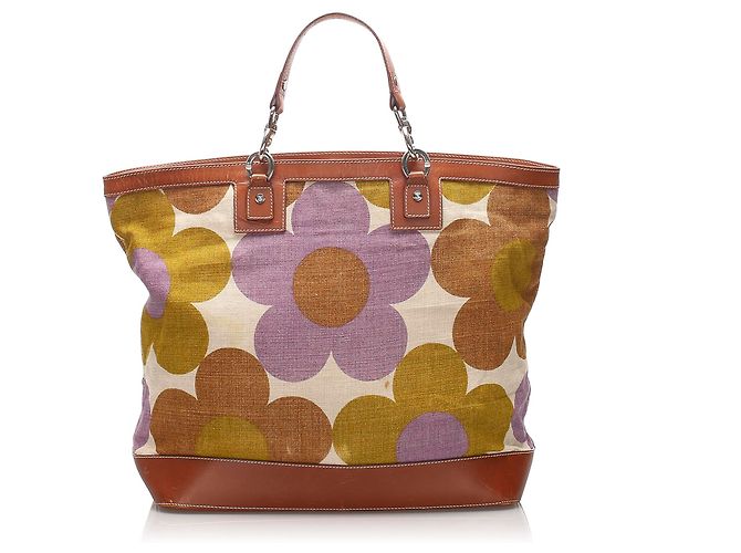 Céline Celine Brown Floral Canvas Einkaufstasche - Ansicht 3