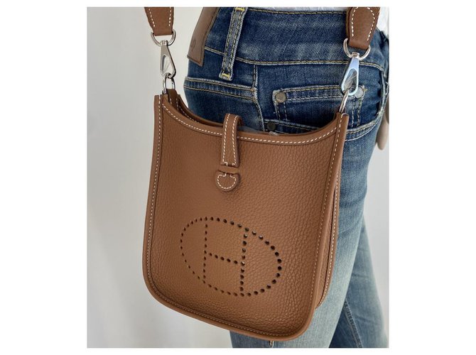 Hermès evelyne mini tpm amazone Cognac - vista 3