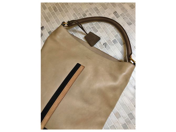 Céline Ledertasche Tote Bag Braun Beige Hellbraun Dunkelbraun - Ansicht 2