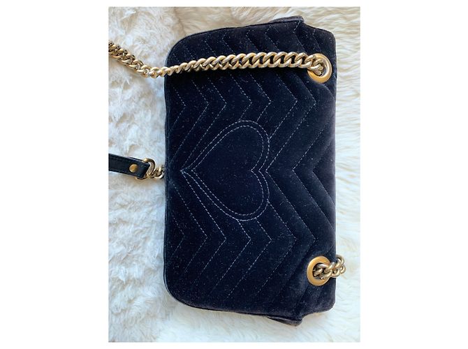 Marmont Gucci Mormont Leather Handbag Black - view 3