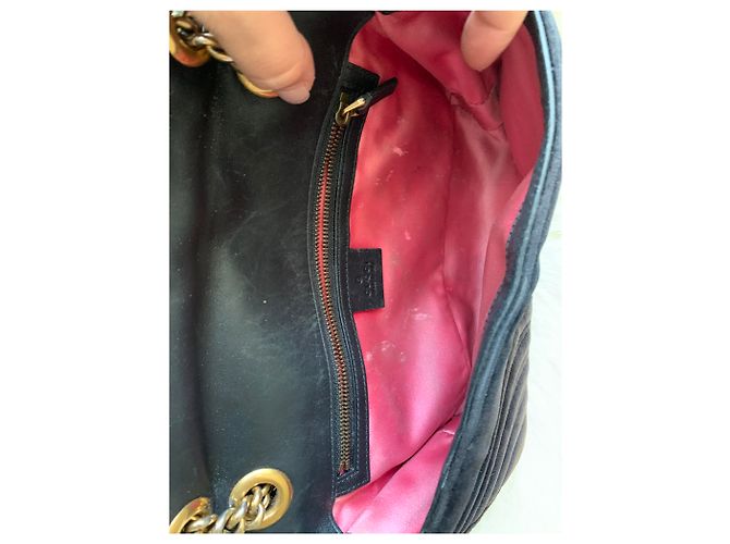 Marmont Gucci Mormont Leather Handbag Black - view 7