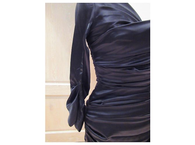 Luc Duchène Vestido Luc Duchene elegante em seda preta Preto - vista 2
