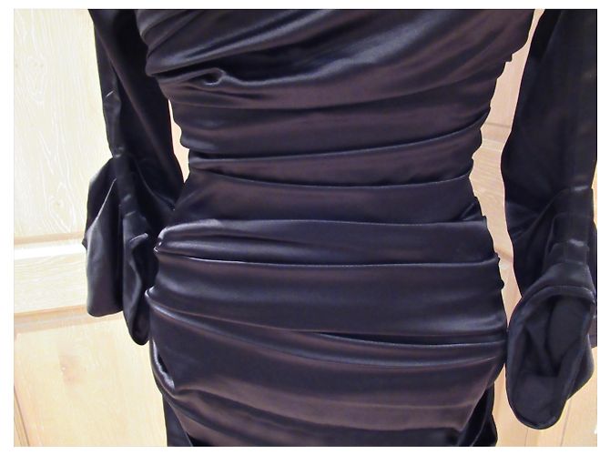 Luc Duchène Vestido Luc Duchene elegante em seda preta Preto - vista 5