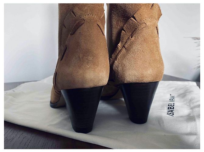 Stivaletti Isabel Marant in camoscio caramello - vista 6