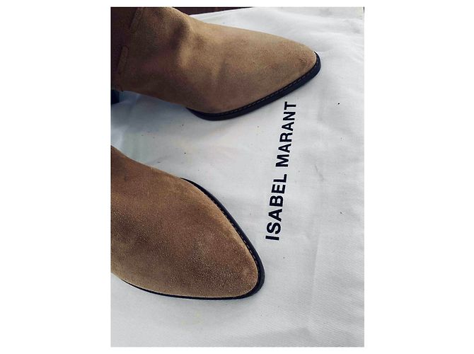 Stivaletti Isabel Marant in camoscio caramello - vista 8