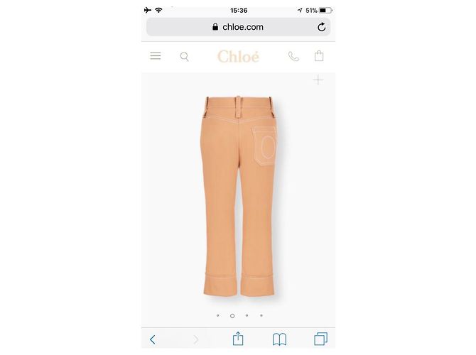 Pantalones Chloé de algodón crema - vista 2