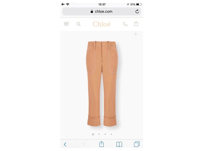 Pantalones Chloé de algodón crema - vista 4