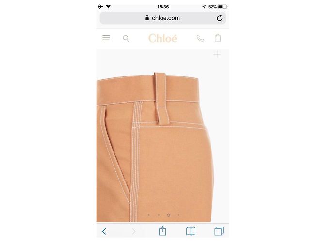 Pantalones Chloé de algodón crema - vista 5