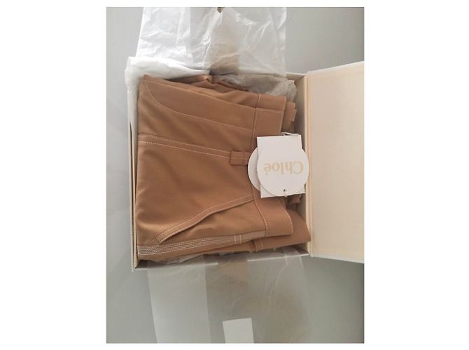 Pantalones Chloé de algodón crema - vista 8
