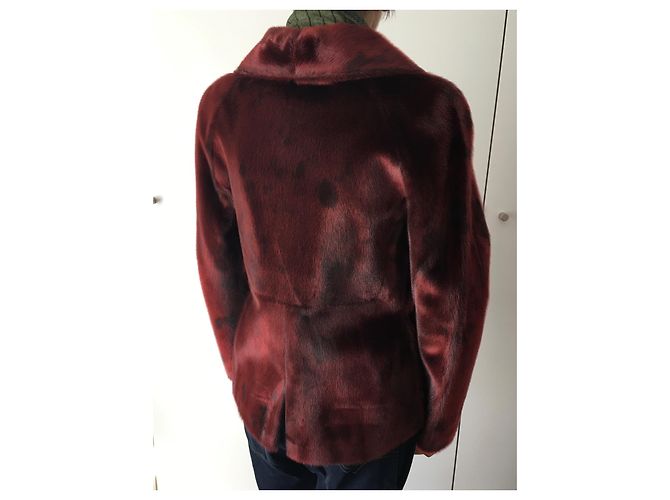 Giacca di pelliccia Loewe Rossa e Nera Rosso - vista 4