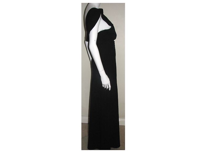 Tara Jarmon Ein schulterlanges langes Kleid Schwarz - Ansicht 6