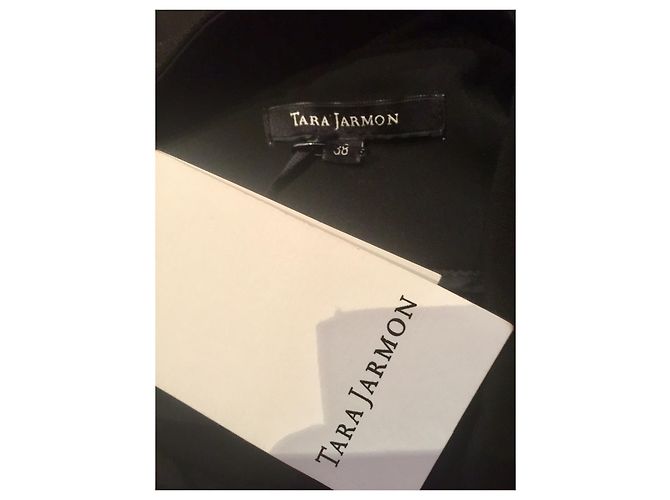 Tara Jarmon Ein schulterlanges langes Kleid Schwarz - Ansicht 7