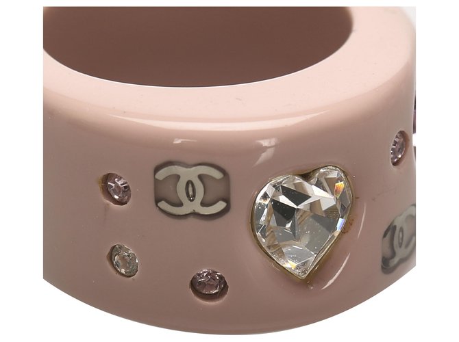 Chanel Pink CC Strass Ring Braun Beige - Ansicht 4