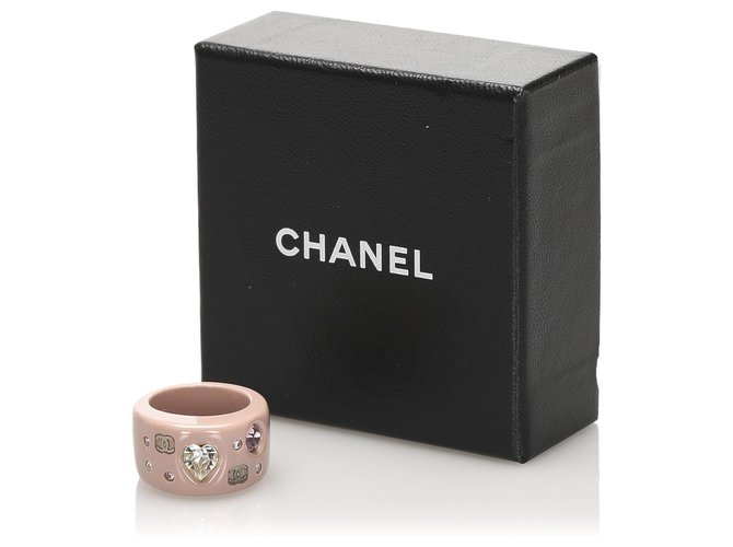 Chanel Pink CC Strass Ring Braun Beige - Ansicht 6