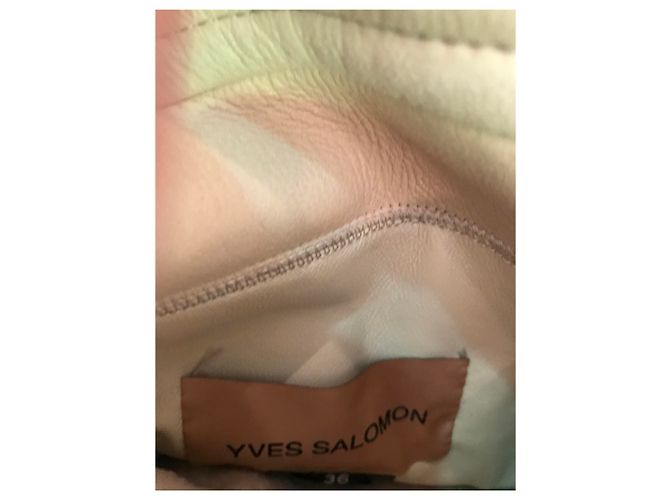 Yves Salomon se volvió piel Blanco roto - vista 3