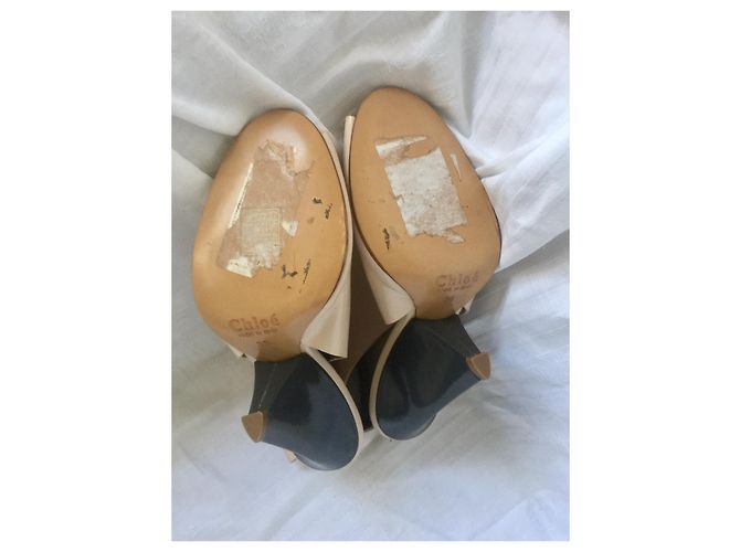 Chloé Stivaletti Chloe in vernice Beige Crudo - vista 4
