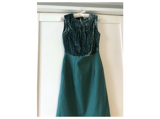 Pringle Of Scotland Wollkleid mit Samt Grün - Ansicht 5