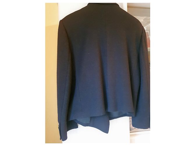 Sonia Rykiel Navy Blue Wool Blazer Jacket - view 3