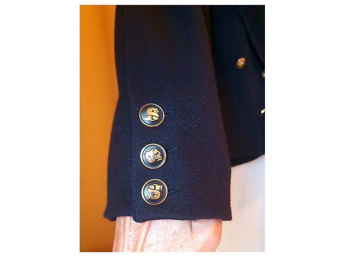 Sonia Rykiel Navy Blue Wool Blazer Jacket - view 4