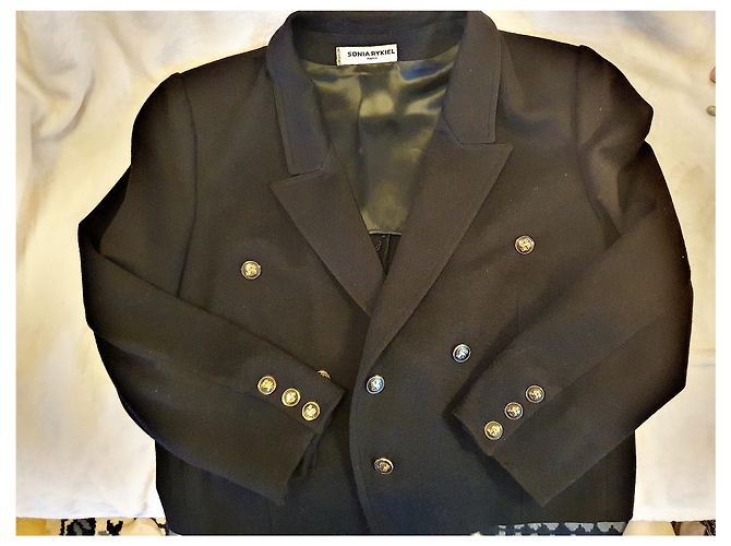 Sonia Rykiel Navy Blue Wool Blazer Jacket - view 5
