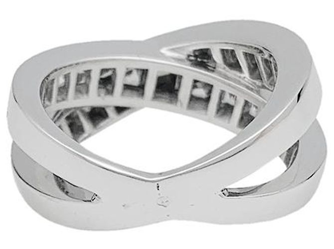 Anello Chopard in oro bianco, diamanti quadrati. - vista 4
