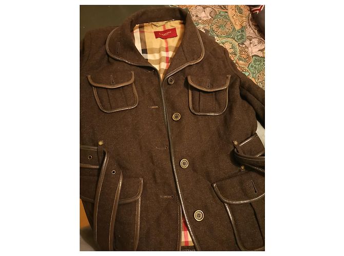 Chaqueta Burberry de algodón marrón oscuro - vista 3