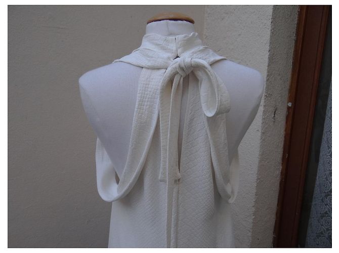 Stella Mc Cartney Stella McCartney Kleid aus Rayon im Python-Stil Creme Roh - Ansicht 10