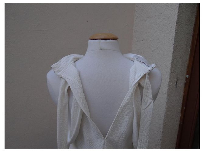 Stella Mc Cartney Stella McCartney Kleid aus Rayon im Python-Stil Creme Roh - Ansicht 12