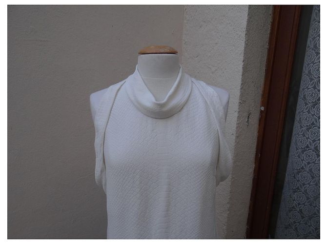 Stella Mc Cartney Stella McCartney Kleid aus Rayon im Python-Stil Creme Roh - Ansicht 2