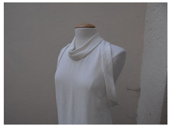Stella Mc Cartney Stella McCartney Kleid aus Rayon im Python-Stil Creme Roh - Ansicht 3