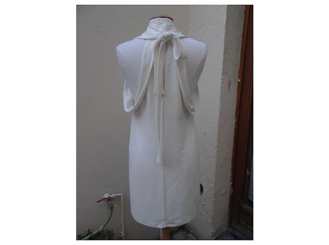 Stella Mc Cartney Stella McCartney Kleid aus Rayon im Python-Stil Creme Roh - Ansicht 8
