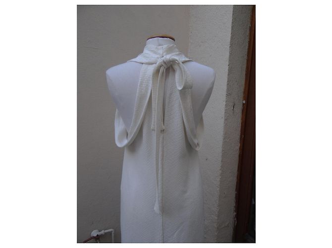 Stella Mc Cartney Stella McCartney Kleid aus Rayon im Python-Stil Creme Roh - Ansicht 9