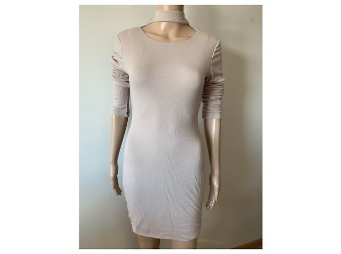 KOOKAÏ Kleid aus Wolle Beige Größe S - Ansicht 2