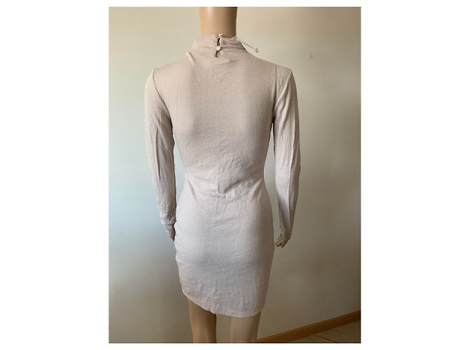 KOOKAÏ Kleid aus Wolle Beige Größe S - Ansicht 3