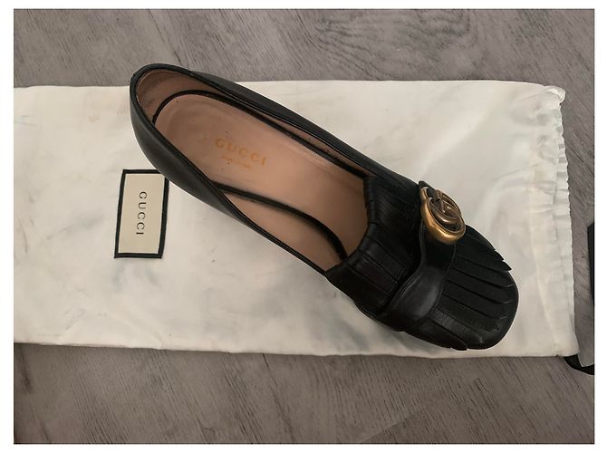 Gucci Marmont Pumps aus Leder mit Fransen Schwarz - Ansicht 2