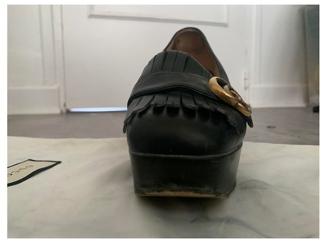 Gucci Marmont Pumps aus Leder mit Fransen Schwarz - Ansicht 4