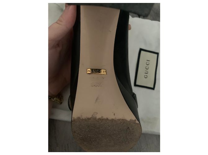 Gucci Marmont Pumps aus Leder mit Fransen Schwarz - Ansicht 7