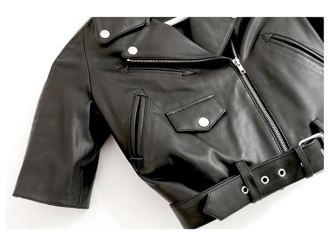 Jeremy Scott Biker court à manches zippées Noir - vue 2